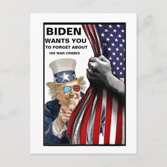 Carte Postale Criminel de guerre Joe Biden (Devant)