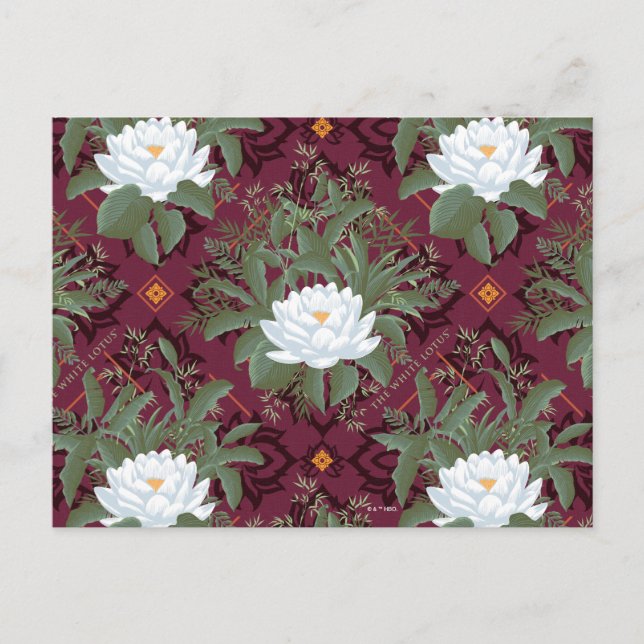 Carte Postale Crimson Lotus Elegance Motif - Le Lotus Blanc (Devant)