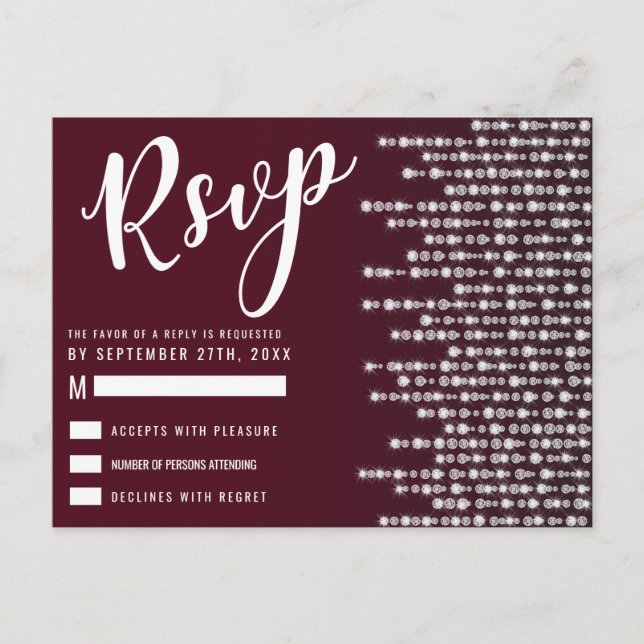Carte Postale Crimson Red Hangond lumières RSVP (Devant)
