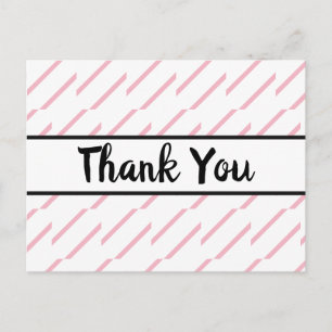 Carte Postale Crise rose et blanche et Merci classique
