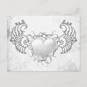 Carte Postale Cristal angélique Coeur blanc