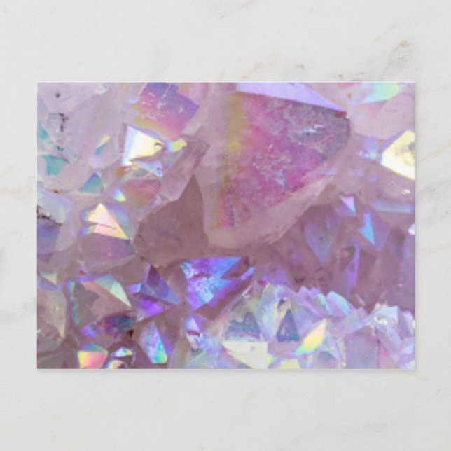 Carte Postale Cristaux Aura Rose (Devant)