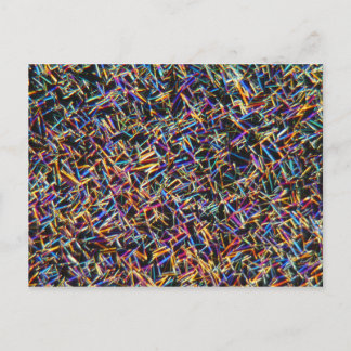 Carte Postale cristaux de caféine sous microscope