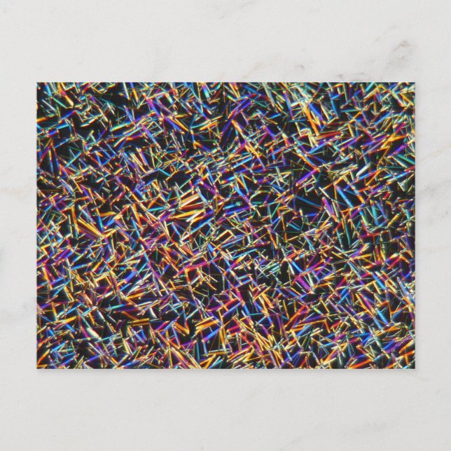 Carte Postale cristaux de caféine sous microscope (Devant)