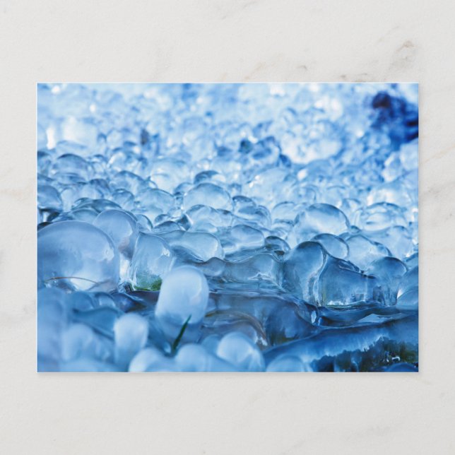 Carte Postale Cristaux de glace Abstraits bleus gouttes d'eau (Devant)