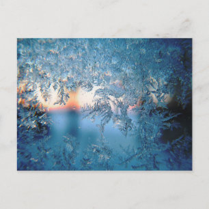 Carte Postale Cristaux de glace en verre glacé froid hiver