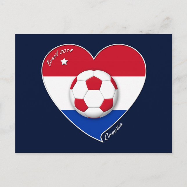 Carte Postale « CROATIA » Soccer Team 2014. Football de la (Devant)