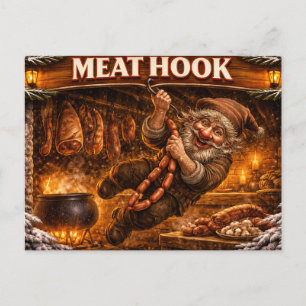 Carte Postale Crochet à viande lutin de Noël islandais