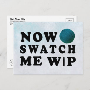 Carte Postale Crochet de travail M'observer Artisanat Turquoise 