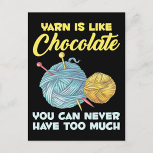 Carte Postale Crochet et Tricot au Chocolat Amateur d'Artisanat 