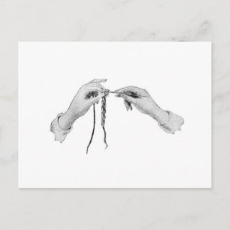 Carte postale crochet mains vintage