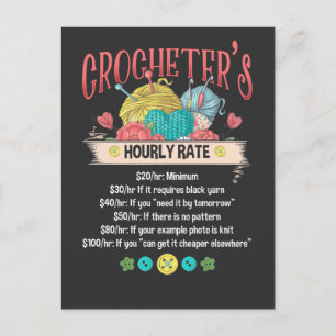 Carte Postale Crocheter amusant Taux horaire Crochet femmes cita