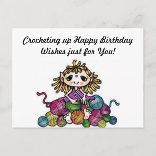 Carte postale Crocheting Anniversaire