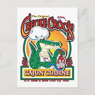Carte Postale Crocodile Cajun créole Mardi Gras