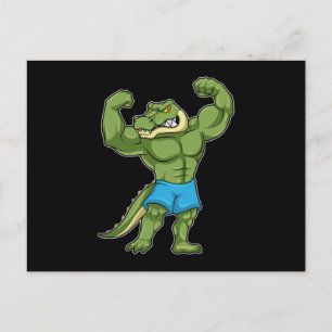 Carte Postale Crocodile comme Bodybuilder extrême