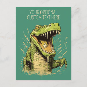 Carte Postale Crocodile de texte personnalisé