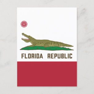 Carte Postale Crocodile du drapeau de la République de Floride