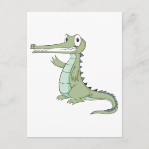 Carte Postale Crocodile gavial joyeux Gharial