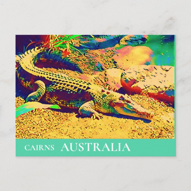 Carte Postale Crocodile reptile Queensland Australie voyage (Devant)