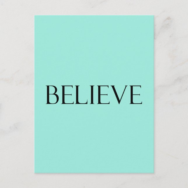 Carte Postale Croire Citations Aqua Blue Inspiration Faith Citat (Devant)