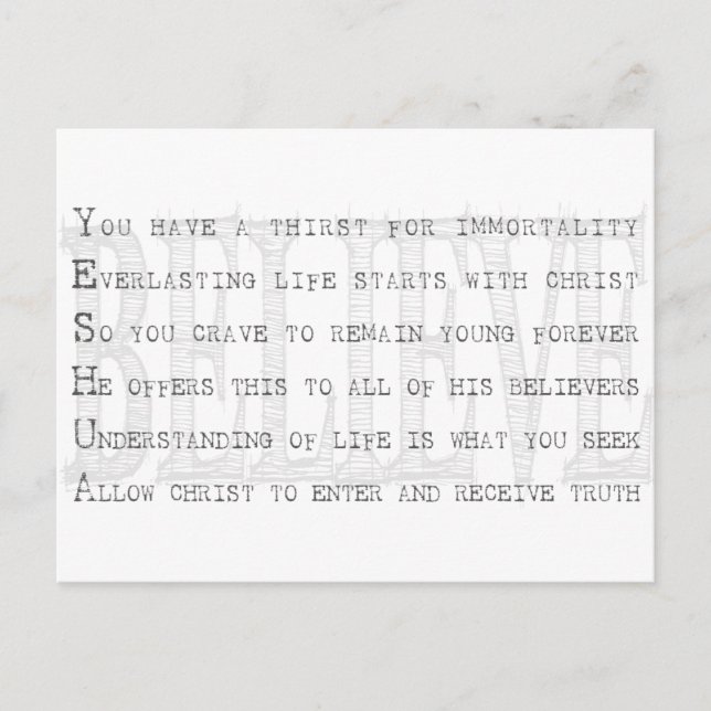 Carte Postale Crois Yeshua. chrétien (Devant)