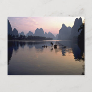 Carte Postale Croisement matinal sur la rivière Li, Guilin, Chin
