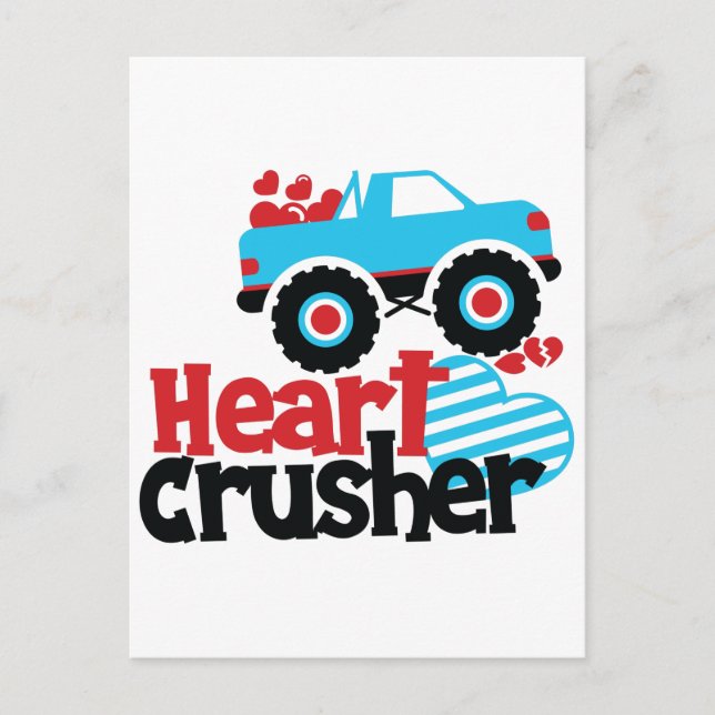 Carte Postale Croisière Coeur de Camion Monster bleu Valentine (Devant)