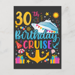 Carte Postale Croisière d'anniversaire 30 ans Fête d'anniversair