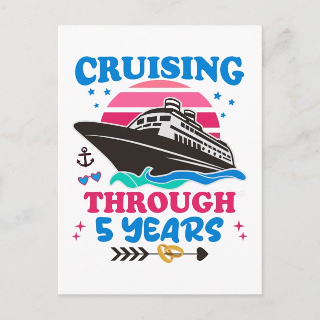 Carte Postale Croisière pour 5 ans de mariage (Devant)