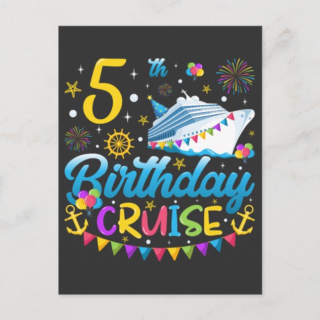 Carte Postale Croisière pour 5ème anniversaire de naissance Fête (Devant)
