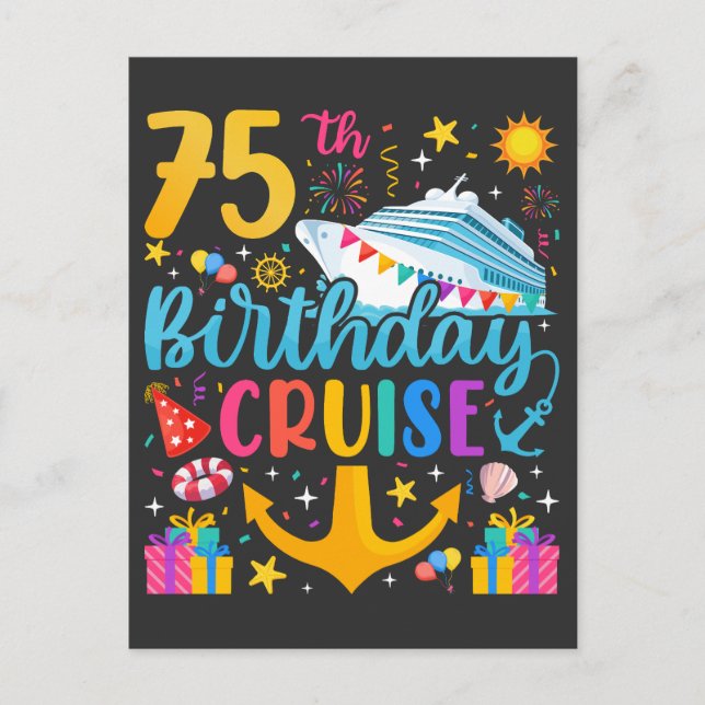 Carte Postale Croisière pour les 75 ans Fête d'anniversaire (Devant)