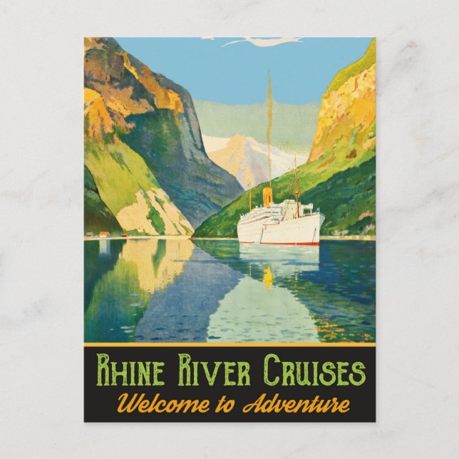 Carte Postale Croisières sur le Rhin, (Devant)