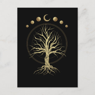 Carte Postale Croissant d'astronomie de l'arbre de lune spiritue
