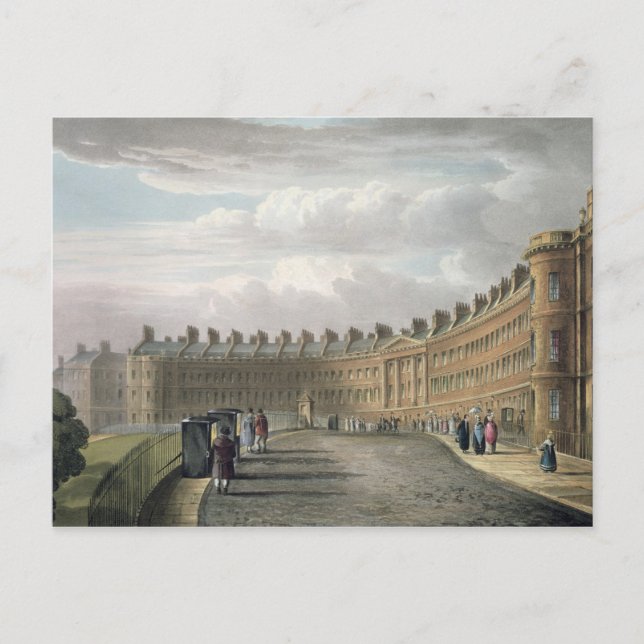 Carte Postale Croissant de Lansdown, Bath, 1820 (Devant)