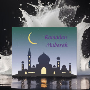 Carte Postale Croissant islamique Ramadan Kareem Art typographiq