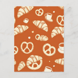 Carte Postale Croissants et Pretzels de Boulangerie Rustique Des