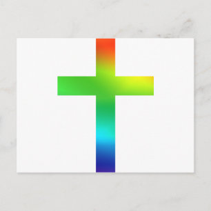 Carte Postale Croix arc-en-ciel