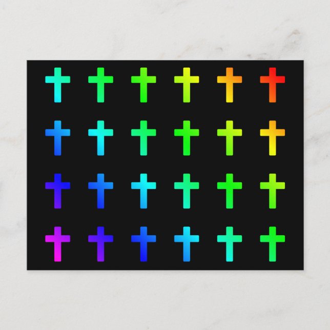 Carte Postale Croix arc-en-ciel Couleurs Multicolor Christian Cr (Devant)
