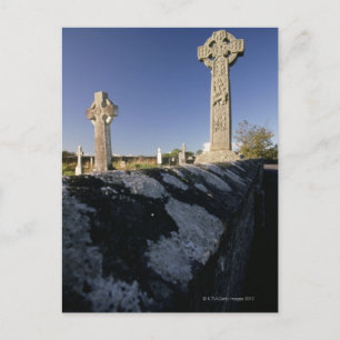 Carte Postale Croix celtique dans un cimetière, Davacliff,