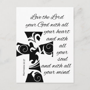 Carte Postale CROIX chic moderne + BIBLE VERSE  