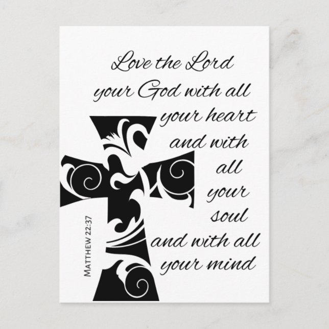 Carte Postale CROIX chic moderne + BIBLE VERSE | (Devant)