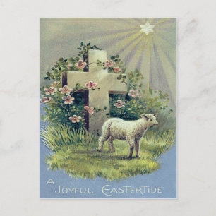 Carte Postale Croix chrétienne agneau étoile