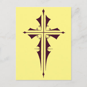 Carte Postale Croix chrétienne pourpre
