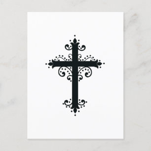Carte Postale Croix de religion avec un ornement