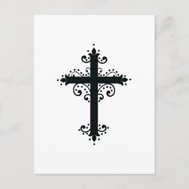 Carte Postale Croix de religion avec un ornement (Devant)