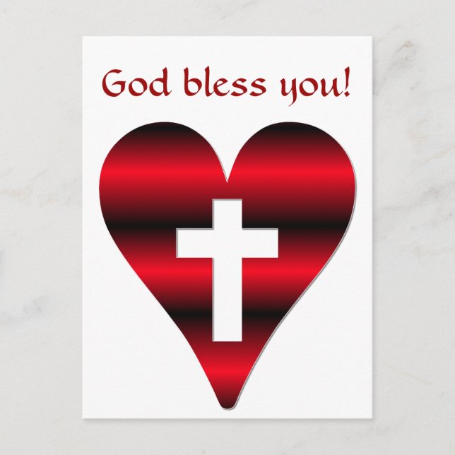 Carte Postale Croix et coeur #3 ( Croix à l'intérieur du coeur r (Devant)