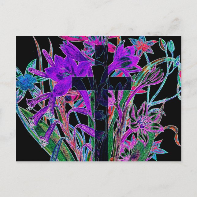 Carte Postale Croix et fleurs par Amelia Carrie (Devant)