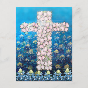 Carte Postale Croix florale