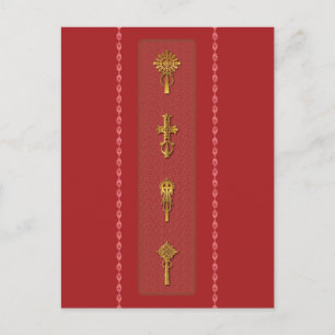 Carte Postale Croix orthodoxes éthiopiennes – Or sur Rouge