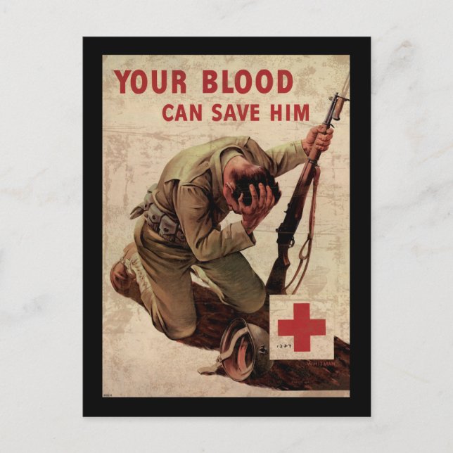 Carte Postale Croix Rouge Votre Sang Peut Le Sauver (Devant)